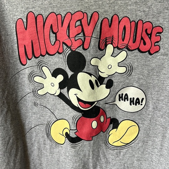 Mickey Mouse Disney T-Shirt Vintage Style Sz Large Gray Short Sleeve Cotton - Picture 3 of 4